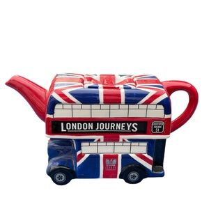 LONDON POTTERY Double Decker Bus Memories Collection England Tea Pot Novelty